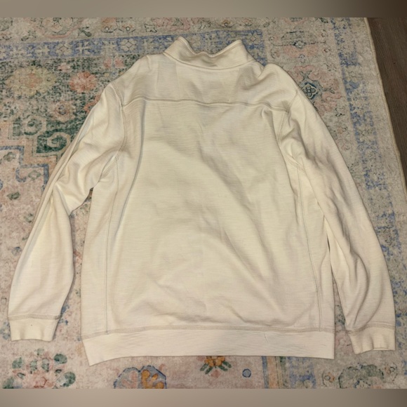 Men’s Tommy Bahama Cream Quarter-Zip Pullover - Picture 3 of 3